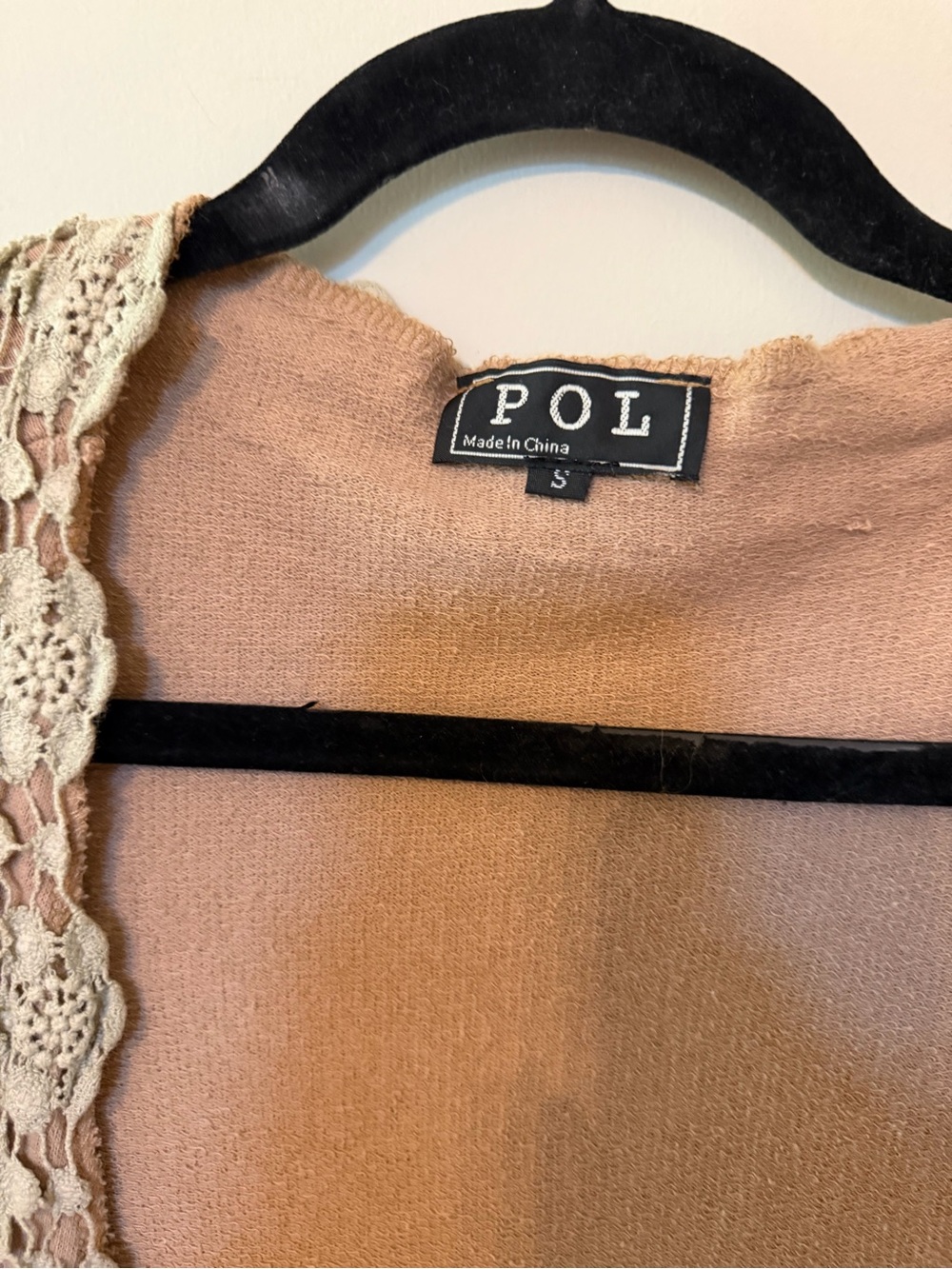 POL Blush Pink Lace-Trim Kimono - Picture 3 of 5